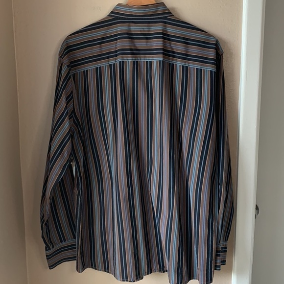 FACONNABLE Striped Long Sleeve Button Down Shirt - Picture 6 of 6